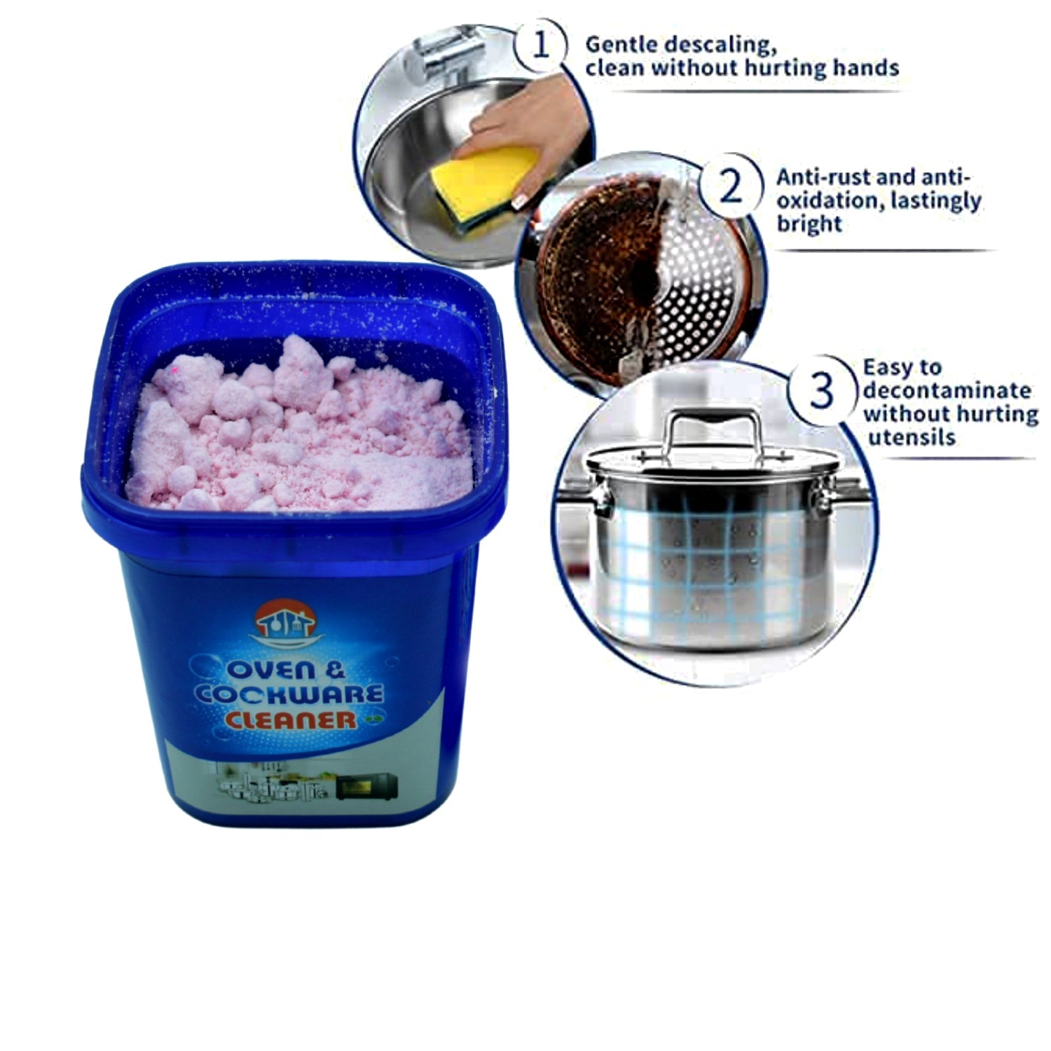 7264 Oven And Cookware Cleaner | Oven And Cookware Cleaner Powder | Stainless Steel Cleaning Powder | Remove Stains from Pots Pans Multi-Purpose Cleaner & Removes Household Clean Universal Cleaning Powder for Removing Rust 7264 Oven And Cookware Cleaner | Oven And Cookware Cleaner Powder | Stainless Steel Cleaning Powder | Remove Stains from Pots Pans Multi-Purpose Cleaner & Removes Household Clean Universal Cleaning Powder for Removing Rust